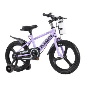 Kids Bike 16 Inch – High Carbon Steel Frame, Magnesium Alloy Wheels, Training Wheels with Night Glow, Adjustable Seat, Water Bottle – Girls & Boys Bi