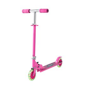VEVOR Kick Scooter for Kids Ages 3+, 2-Wheel Toddler Scooter with Light-Up Wheels, Adjustable Height Handlebar, Wide Anti-Slip Deck