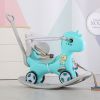 Rocking Horse for Toddlers, Balance Bike Ride On Toys with Push Handle, Backrest and Balance Board for Baby Girl and Boy, Unicorn Kids Riding Birthda