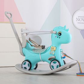 Rocking Horse for Toddlers, Balance Bike Ride On Toys with Push Handle, Backrest and Balance Board for Baby Girl and Boy, Unicorn Kids Riding Birthda