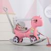 Rocking Horse for Toddlers , Balance Bike Ride On Toys with Push Handle, Backrest and Balance Board for Baby Girl and Boy, Unicorn Kids Riding Birthd