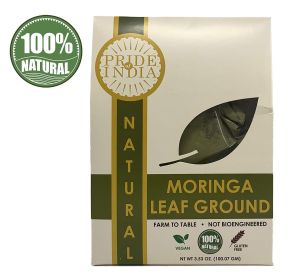 Pride Of India - Premium Grade Pure & Raw Sun-dried Moringa Leaf Ground, (3.53oz - 100gm) - Energy Boost, Immunity Support, Fat burn, Multivitamin, S