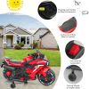12V children's motorcycle, electric motorcycle with LED lights, red, two wheels