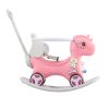 Rocking Horse for Toddlers , Balance Bike Ride On Toys with Push Handle, Backrest and Balance Board for Baby Girl and Boy, Unicorn Kids Riding Birthd