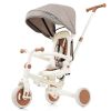 7 in 1 Baby Tricycle, Foldable Toddler Tricycle with Removable and Adjustable Parent Handle, Toddler Push Bike with Removable Pedal, Canopy, and Guar