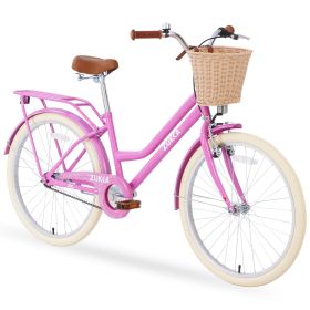 Steel Frame,Multiple Colors, for 10+Years Old Girls Bike,24 inch wheel (Color: as Pic)